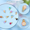 100Pcs 10 Color Crackle Glass Charms PALLOY-AB00223-4