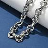 304 Stainless Steel Double Ring Link Chain Necklaces NJEW-S453-02G-A-3