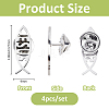 4Pcs 304 Stainless Steel Lapel Pin Backs for Clothes Backpack JEWB-FH0002-11P-2