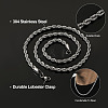 3Pcs 3 Size 304 Stainless Steel Twist Rope Chains Necklaces Set for Men Women STAS-TA0004-82-4