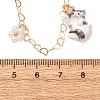 304 Stainless Steel Enamel Cute Cat Shape Pendant Necklaces for Women SA-G068-01G-01-3