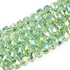 Electroplate Transparent Glass Beads Strands EGLA-N022-04A-D11-1