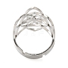 Non-Tarnish Hollow Flower 304 Stainless Steel Adjustable Rings for Women RJEW-N048-06P-3