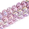 Electroplate Transparent Glass Beads Strands X-EGLA-N056-01A-05-1