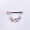 304 Stainless Steel Clear Cubic Zirconia Heart Nipple Rings WG994A5-09-1