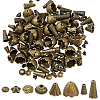 160Pcs 8 Styles Alloy Bead Cone & Caps FIND-FH0017-48-1