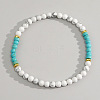 Bohemian Natural Howlite & Synthetic Turquoise Beaded Stretch Bracelets JK6099-2-1