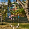 7 Chakra Natural & Synthetic Gemstone Chips Wreath Hanging Suncatchers HJEW-F023-04-2