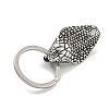 Tibetan Style 316 Surgical Stainless Steel Fittings with 304 Stainless Steel Key Ring FIND-Q101-02AS-2