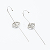 Brass Micro Pave Clear Cubic Zirconia Ear Wrap Crawler Hook Earrings EJEW-H125-05P-2