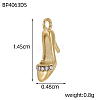 304 Stainless Steel Micro Pave Clear Cubic Zirconia Pendants STAS-OY012-46G-2