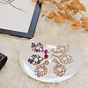 ANATTASOUL 3 Pairs 3 Colors Rhinestone Twist Oval Dangle Stud Earrings EJEW-AN0001-04-7