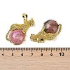 Natural Rhodonite Ball with Leopard Shape Brass Pendants KK-F887-04G-29-3