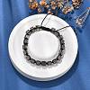 Adjustable Natural Grey Agate and Non-magnetic Synthetic Hematite Braided Bead Bracelets BJEW-Z090-01E-3