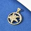 Brass Micro Pave Cubic Zirconia Pendant & Stud Earrings Sets for Women SJEW-F227-01D-G-5