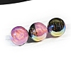 20Pcs Gradient Color & UV Plating Rainbow Iridescent Opaque Resin Beads PW-WG1BD98-07-1