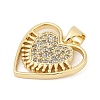 Brass Micro Pave Cubic Zirconia Pendants KK-U058-33G-2