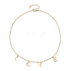 Word Love 304 Stainless Steel Charms Bib Necklaces with Brass Paperclip Chains NJEW-JN04534-3