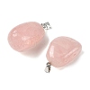 Natural Rose Quartz Tumbled Stone Pendants GG-K002-06A-2