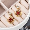 Ion Plating(IP) 304 Stainless Steel Flower Stud Earrings EJEW-A119-05G-3