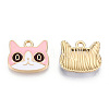 Light Gold Plated Alloy Kitten Pendants ENAM-T009-41B-1