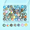 60Pcs Printed Glass Half Round Cabochons GGLA-FS0001-14-6