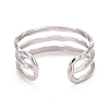 Non-Tarnish 304 Stainless Steel Triple Line Open Cuff Ring for Women X-RJEW-C025-12P-2