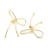 Bowknot Rack Plated Brass Stud Earrings for Women EJEW-Z051-11B-G-2