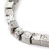 Electroplated Natural Lava Rock Beads Strands G-L606-E02-01A-2