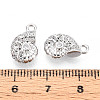 Brass Micro Pave Clear Cubic Zirconia Charms KK-N267-22P-3