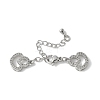 Brass Clear Cubic Zirconia Chain Extender KK-F893-14P-1