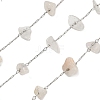 304 Stainless Steel with Natural Moonstone Chip Link Chains CHS-G038-09P-06-1