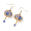 Transparent Electroplate Glass & Seed Glass Beads Dangle Earrings EJEW-MZ00714-03-4