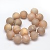 Round Natural Druzy Geode Quartz Crystal Beads Strands G-A143B-16mm-06-2