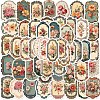 Retro PVC Self-Adhesive Floral Stickers X-STIC-PW0020-09-4