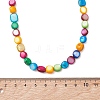 Dyed Natural Shell Colorful Nuggets Beaded Necklaces for Women NJEW-JN06002-4