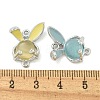 UV Plating Alloy Enamel Rabbit Head Connector Charms FIND-M033-15P-3