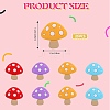 12Pcs 4 Colors Mushroom Food Grade Eco-Friendly Silicone Focal Beads SIL-SZ0001-10-2