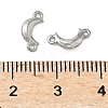 304 Stainless Steel Crescent Moon Links Connector Charms STAS-D211-02P-3