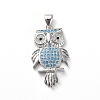 Brass Micro Pave Cubic Zirconia Pendants ZIRC-G157-22P-1