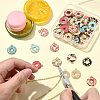 50Pcs 10 Colors Printed Alloy Pendants ENAM-CJ0006-81-5