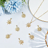 8Pcs 2 Styles Brass Pendants KK-BBC0024-51-4
