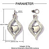 304 Stainless Steel witih White Enamel & Crystal Rhinestone Pendants SA-OY003-58P-01-2