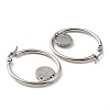 Non-Tarnish 304 Stainless Steel Hedgehog Beaded Hoop Earrings EJEW-F320-02P-3