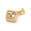 Rack Plating Brass Micro Pave Cubic Zirconia Pendants KK-G513-05G-2