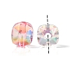 UV Plating Rainbow Iridescent Acrylic Beads OACR-K003-006-3