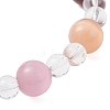4Pcs 4 Colors Cat Eye & Synthetic Quartz Crystal & Natural Carnelian(Dyed & Heated) & Natural Rose Quartz & Natural Green Aventurine Round Beaded Stretch Bracelet Sets BJEW-JB12246-6