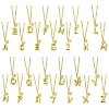 304 Stainless Steel Clear Cubic Zirconia Heart & Letter Pendant Curb Chain Necklaces for Women NJEW-FS00012-27X-4