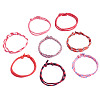 32Pcs 8 Styles Polyester & Spandex Cord Braided Bead Bracelets BJEW-TAC0065-1