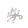 Octopus Brass & Acrylic & Plastic Pearl Finger Rings for Women FS-WGF8E69-01-5